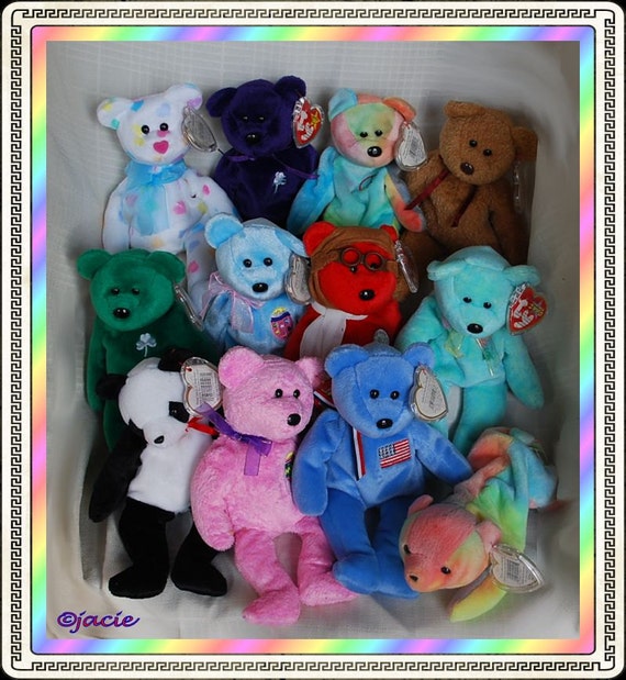 Ty Beanie Babies 12体セット Lot of 12 Beanie Babies Bears - Etsy