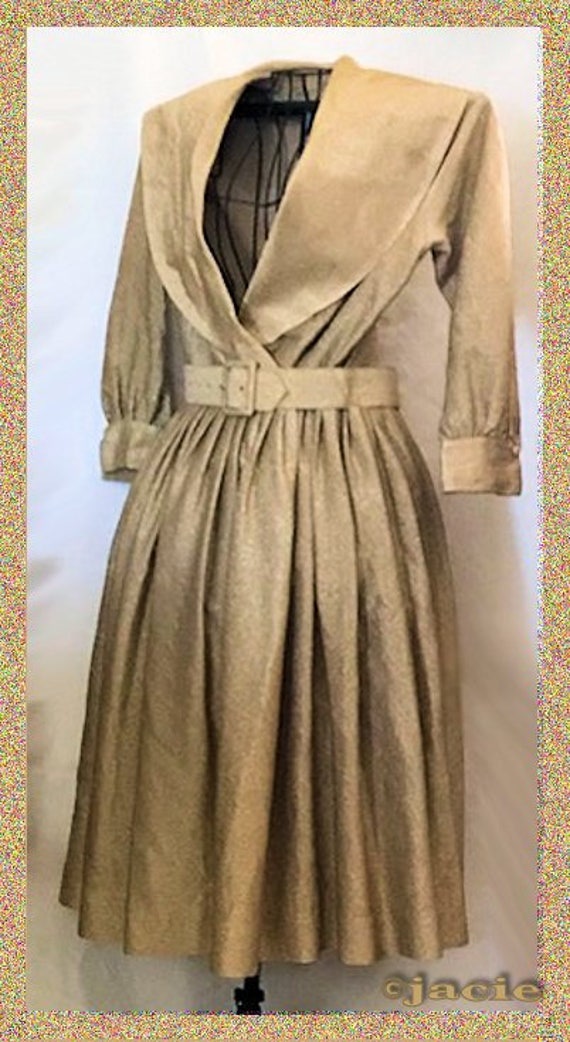 Vintage 1960's Gold Shirtwaist Dress