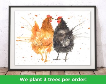 Chicken Art Print Etsy
