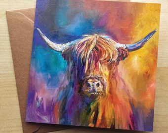 Acryl Gemalde Kuh Bunt Blau Tier Handgemalt Leinwand Bilder