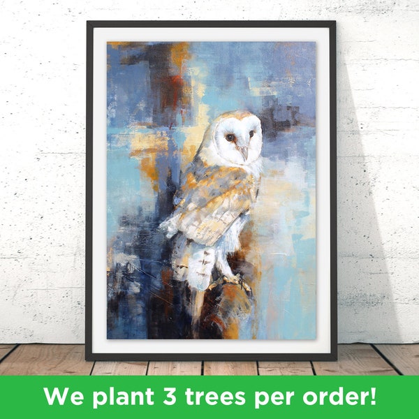 Barn Owl by Valerie de Rozarieux | Bird Wall Art | Owl Print | Bird Home Decor Illustration | Barn Owl Bird Art