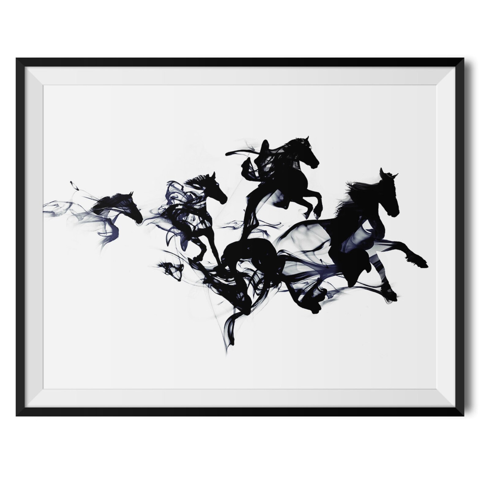 Black Horses Print Horses Wall Decor Horses Art Print Pony Etsy