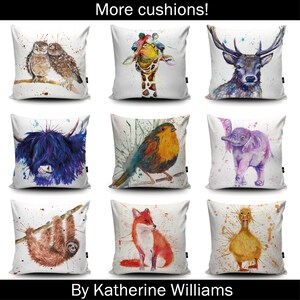 Highland Cow Handmade Vegan Cushion by Katherine Williams Buffalo Cushion Scottish Cow Pillow Cow Home Decor Multiple Sizes image 3