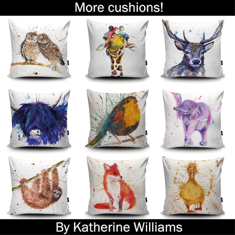 Highland Cow Handmade Vegan Cushion by Katherine Williams Buffalo Cushion Scottish Cow Pillow Cow Home Decor Multiple Sizes image 3