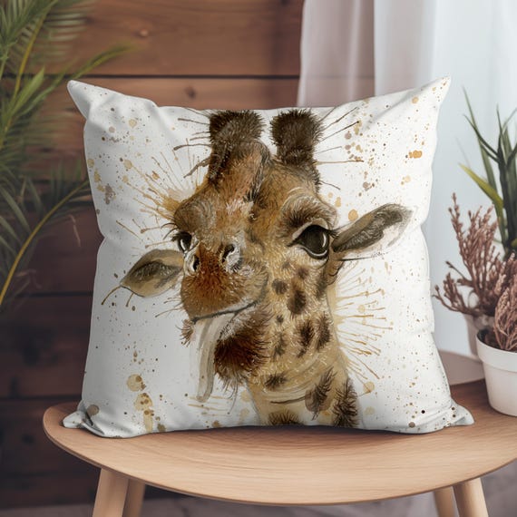 Cojin vegano de jirafa descarada de Katherine Williams Almohada de jirafa Funda de cojin de jirafa Funda de almohada de jirafa Articulos decorativos para el hogar con jirafa Etsy Espana