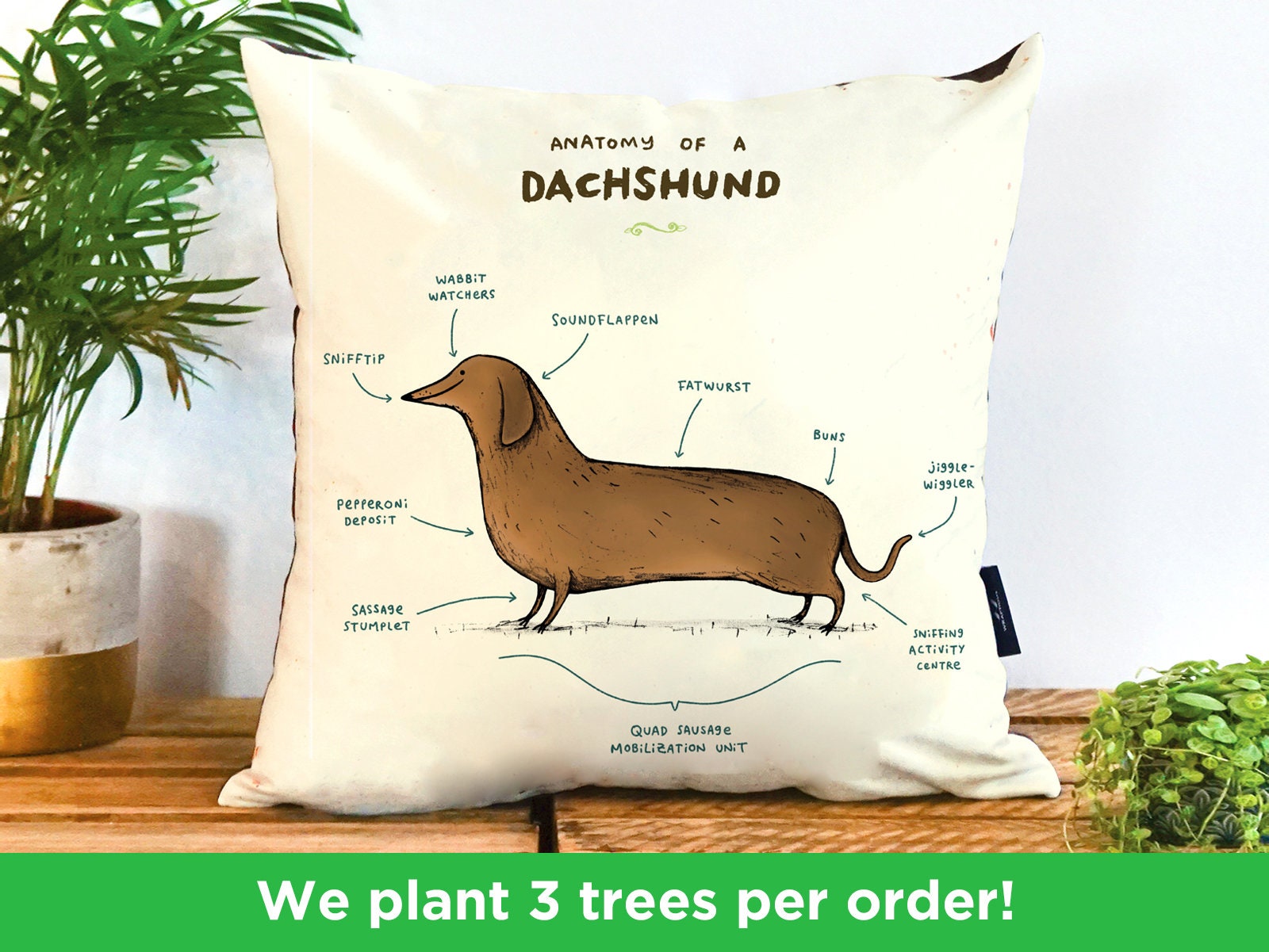 Sausage dog store pillow