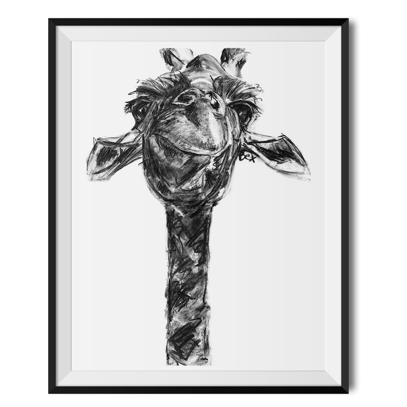 Giraffe Print Giraffe Wall Art Giraffe Illustration Giraffe Etsy UK
