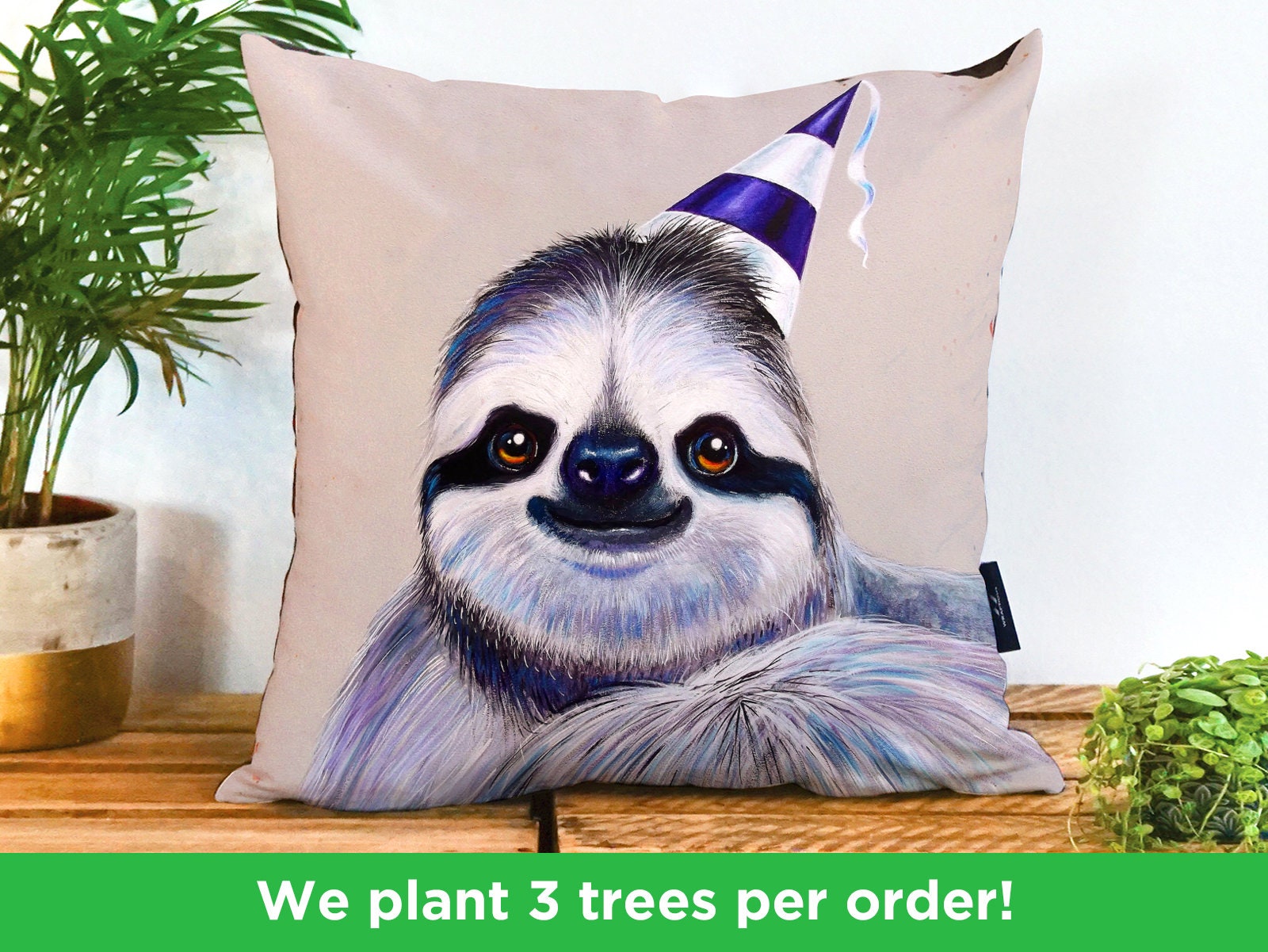party sloth pillow