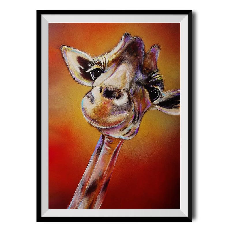 Giraffe Art Print Giraffe Illustration Giraffe Wall Art Etsy
