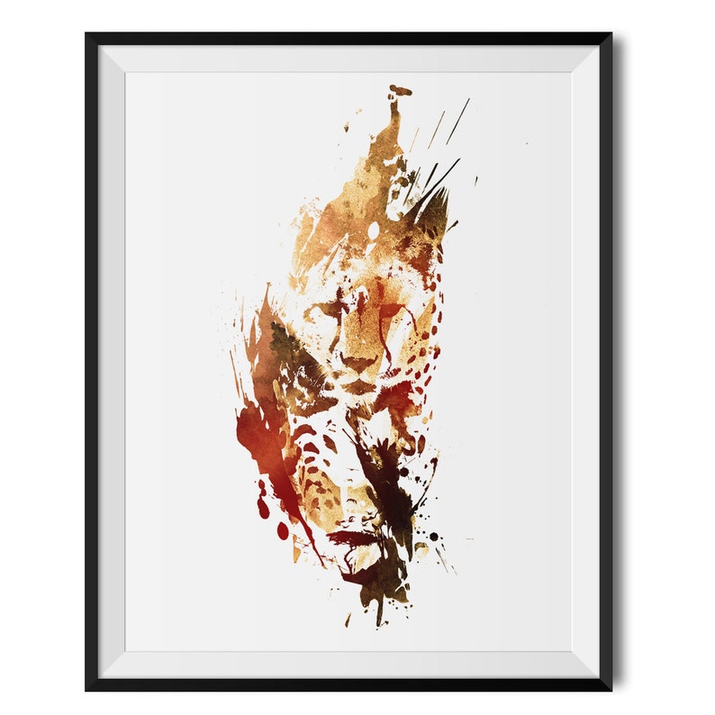 Cheetah Wall Decor Leopard Art Print Cheetah Watercolour Etsy Canada