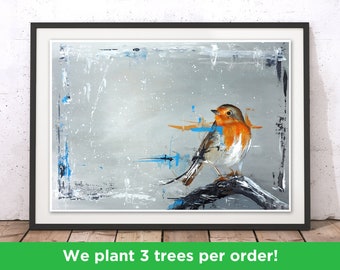 Beautiful Robin Print by Aidan Sloan | Robin Wall Art | Bird Print | Robin Home Decor Illustration | Bird Art