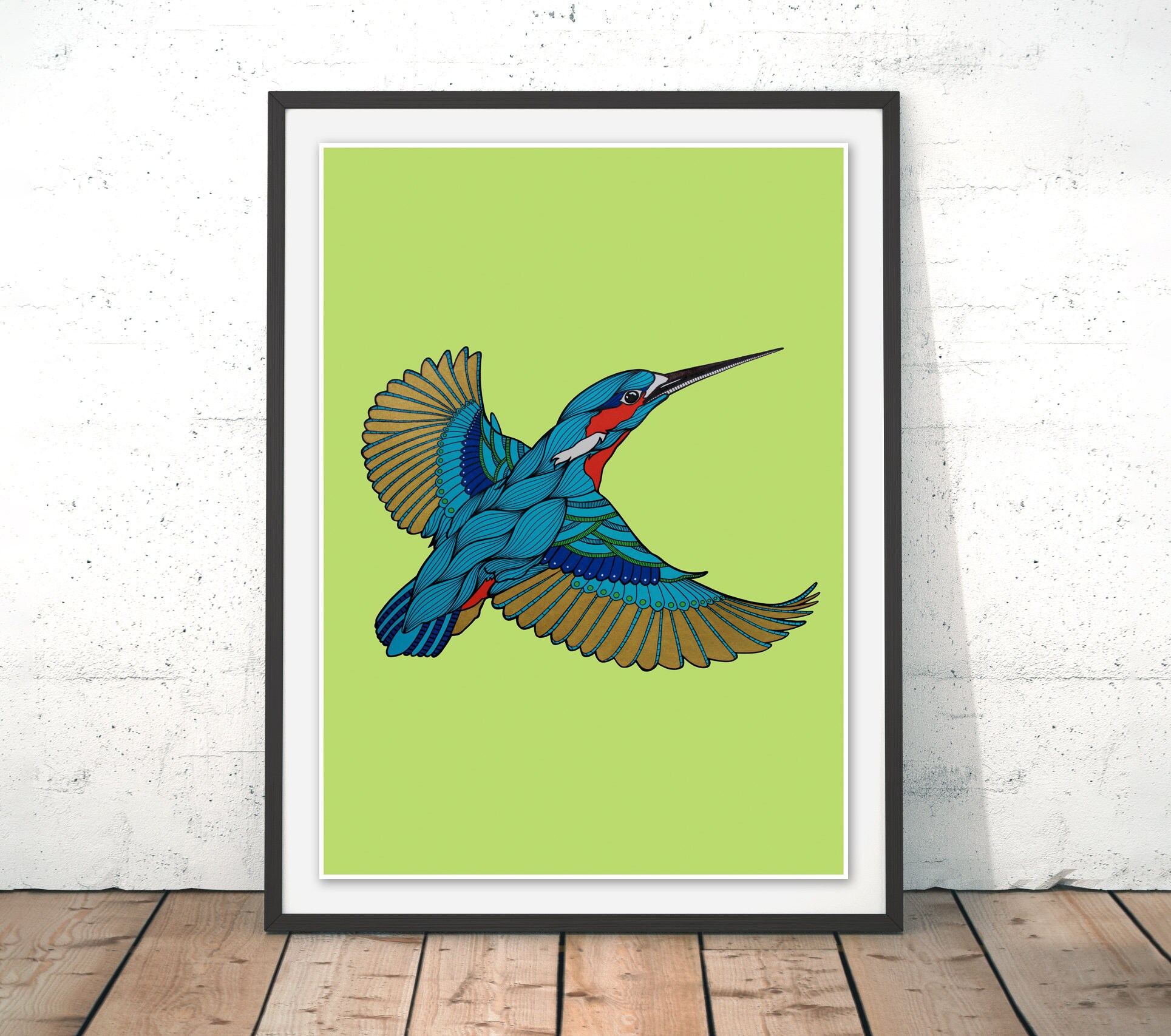 Kingfisher Art Print Kingfisher Wall Art Bird Print for Etsy