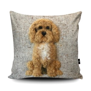 Cockapoo Vegan Cushion by Sharon Salt Print Not 3D Cockapoo Throw ...
