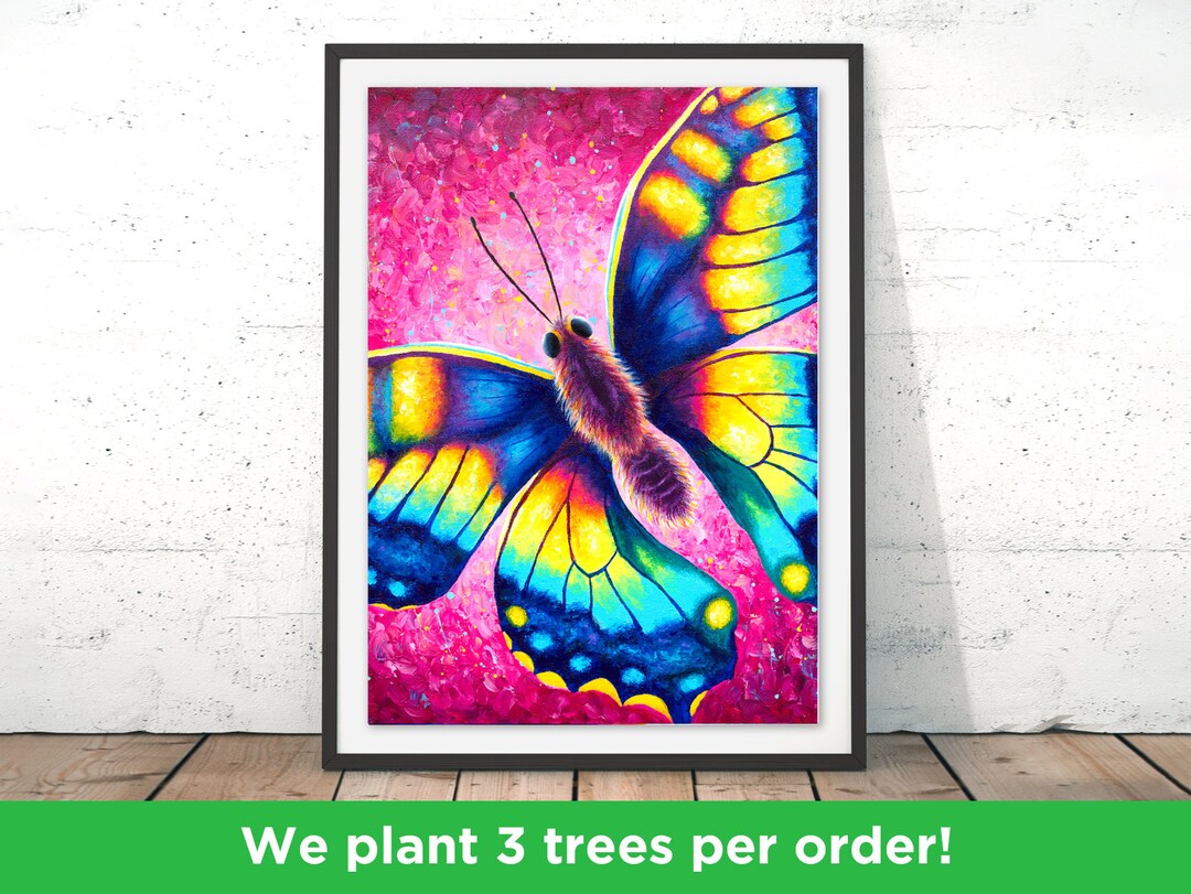 Stunning Butterfly Print by Rachel Froud Colourful Butterfly Wall Art