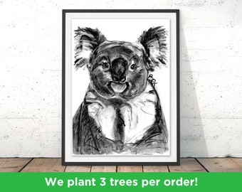 Koala Art Print, Koala Wall Art, Koala Illustration, Koala Print, Koala Gift for New Home, Koala Wall Hanging Art Decor by Bex