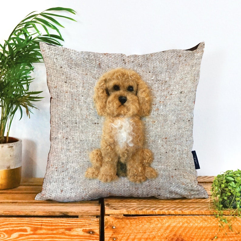 Cockapoo Vegan Cushion by Sharon Salt Print not 3D | Etsy