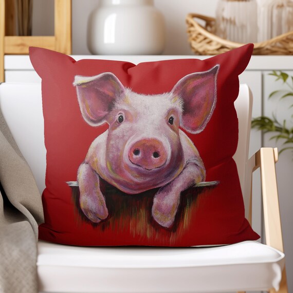 Cojin de cerdito de Adam Barsby Cojin de cerdito de gamuza vegana Almohada de cerdo Ropa