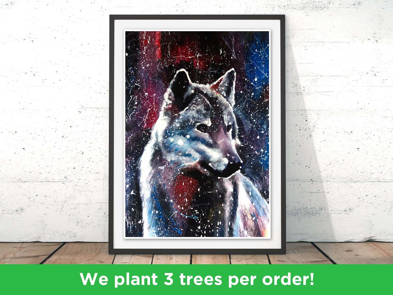 Wolf Print By Aidan Sloan Mystical Wolf Wall Art Galaxy Etsy