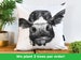 Charcoal Cow Vegan Cushion by Bex Williams | Black and White Cow Pillow | Handmade Cow Illustration Cushion Cover | Cow's Face Throw Bedding 