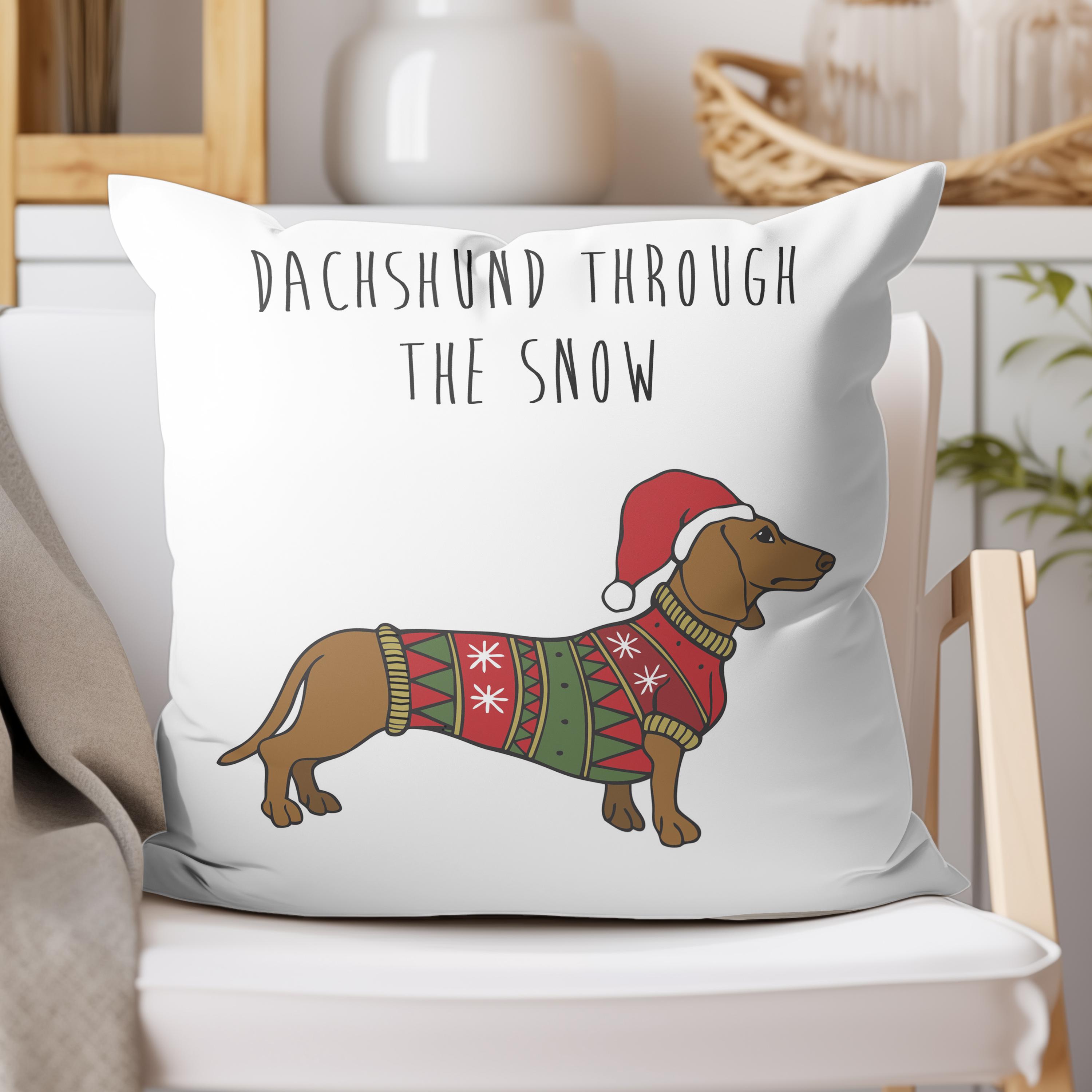 Dachshund Christmas Cushion by Catherine Went Doxie Pillow Dachshund Pun Christmas Pillow Dog Christmas Sausage Dog Xmas Cushio Etsy UK