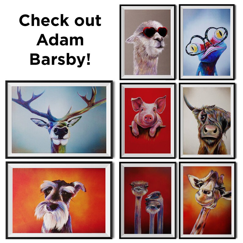 Schnauzer Dog Print Doggy Love Schnauzer Art Print Dog Illustration Pup Picture by Adam Dog Art with Frame Colorful Puppy Poster