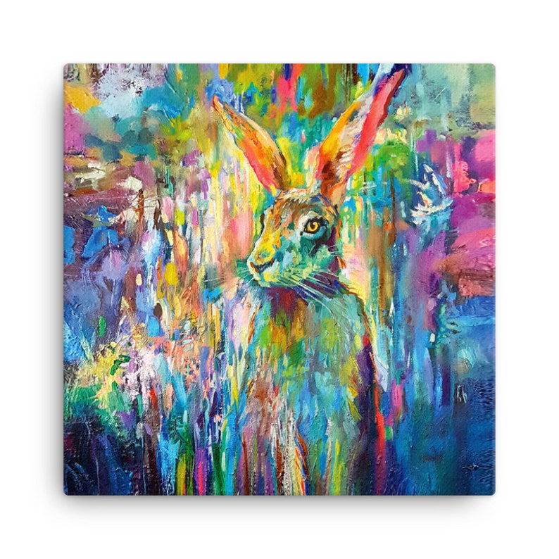 Woodland Hare Canvas Mini by Sue Gardner Hare Boxed Canvas Etsy