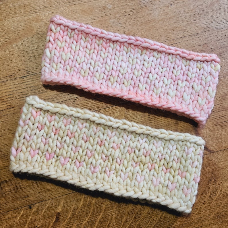 Super Chunky Pink Valentine's Day Knit Headbands Adult Medium Bild 1