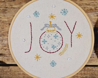 Christmas Hand Embroidered Hoop Wall Hanging Decor