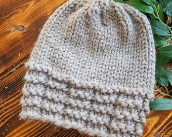 Sandstone Chunky Knit Beanie Adult Medium