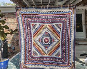 Charlotte&#39;s Universe Crochet Large Square Floral Blanket