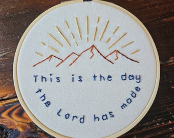 Christian Hand Embroidered Hoop Wall Hanging Decor