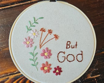 Christian Hand Embroidered Hoop Wall Hanging Decor