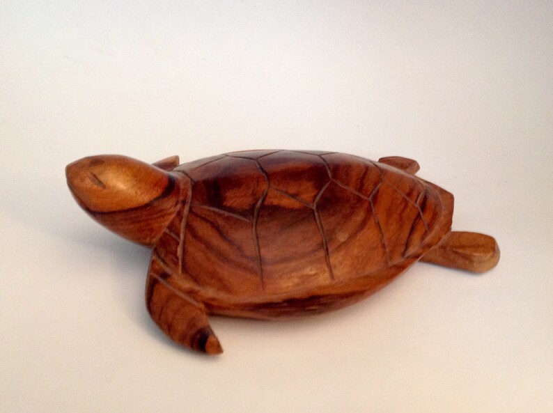 Vintage Sea Turtle Wood Carved From Fiji 1960's Loggerhead Etsy