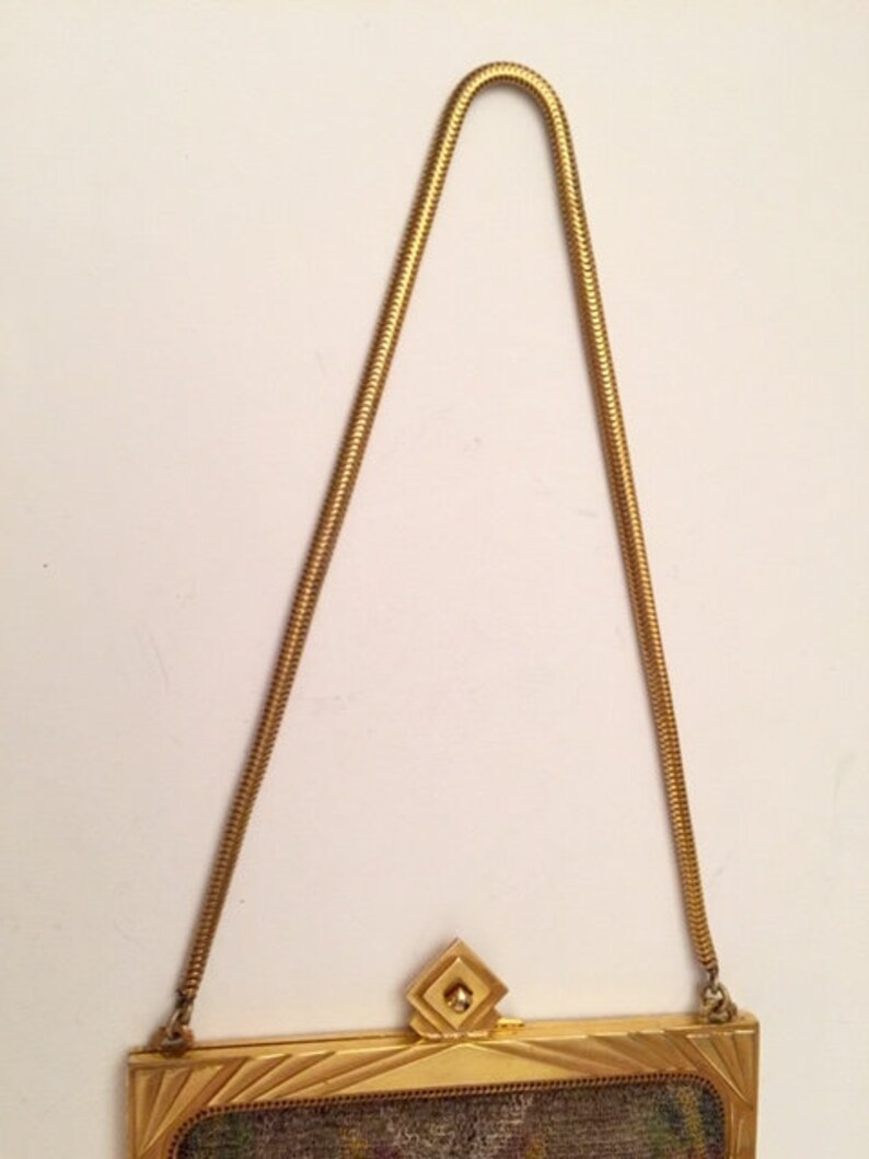 1920/'s Fine Chain Mesh Flapper Purse Unique Art Deco Design and Clasp Roaring 20/'s Whiting and Davis Style Flapper Antique Purse Hollywood