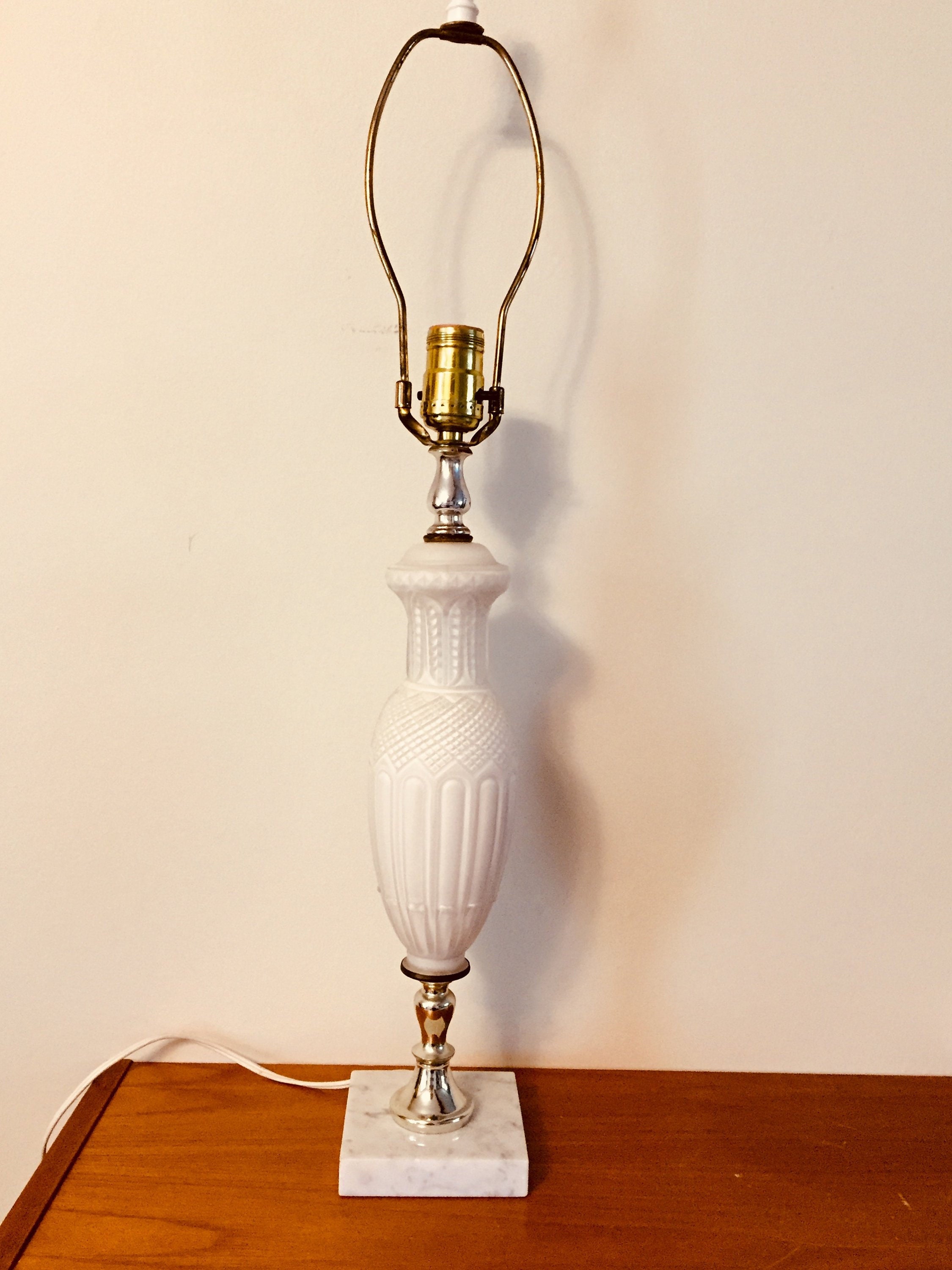 Vintage Opaque Milk Glass Lamp Made in Italy and Design
