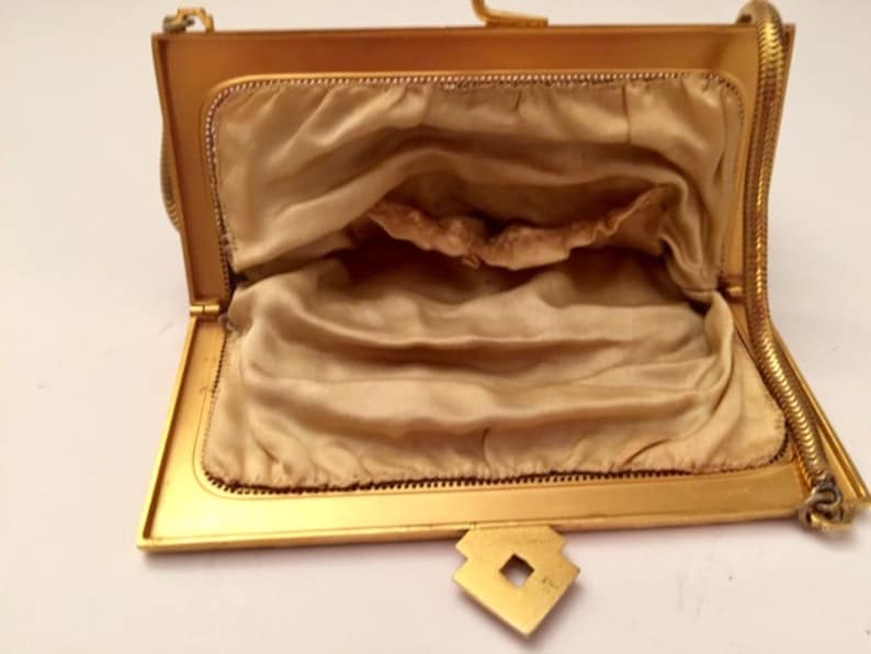 1920/'s Fine Chain Mesh Flapper Purse Unique Art Deco Design and Clasp Roaring 20/'s Whiting and Davis Style Flapper Antique Purse Hollywood