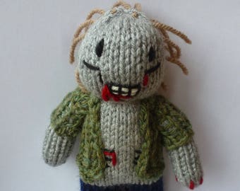 Zombie knitted doll