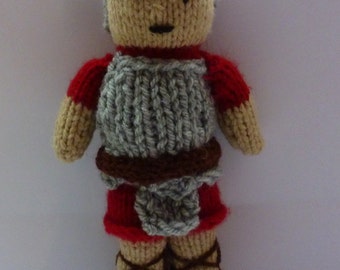 Ancient Roman Soldier knitted doll