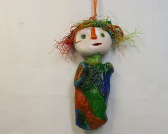 Handmade Whimsical Character Ornament, Original one of a kind (OOAK), Great Gift or Display, Unique  Art Sculpture, Fun Funky Unique Gift