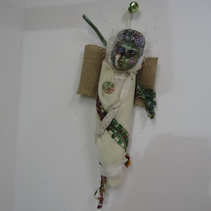 Inspirational Spirit Doll, Mixed Media Assemblage, Alter Art, Healing Gifts, Dreamer, Hope, Message OOAK Spirit Doll, Mother&#39;s Day Gift