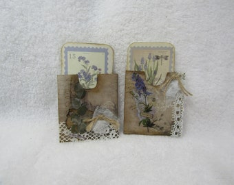 Journal Ephemera, Handmade Embellisments, Set of TwoPaper Clip Snippets, Small Art Gifts