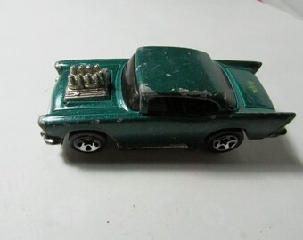 Camión Chevy verde Hot Wheels 55 56 57 USADO, escala 1/64, fundido a presión, envío gratuito a EE. UU.