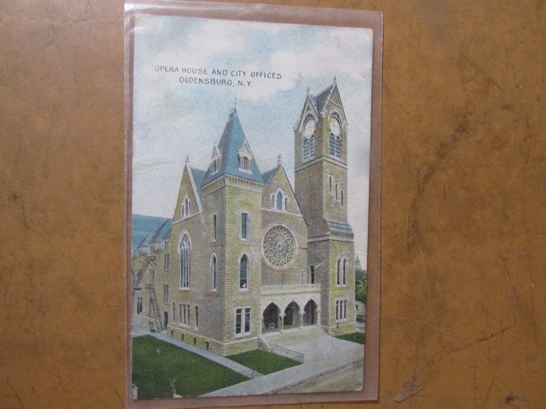 Vintage Opera House and City Offices Ogdensburg New York Souvenir