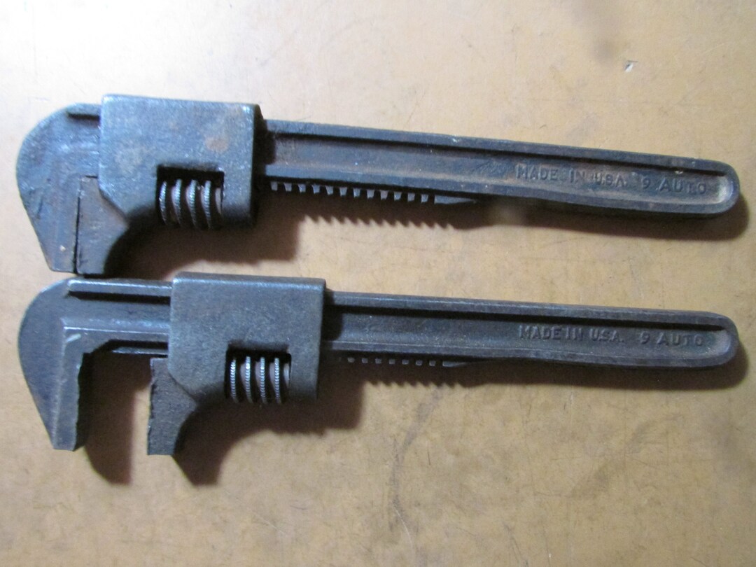 Clé à Pipe Réglable Vlchek AUTO 9 – Vintage, Made In USA – 9 Pouces