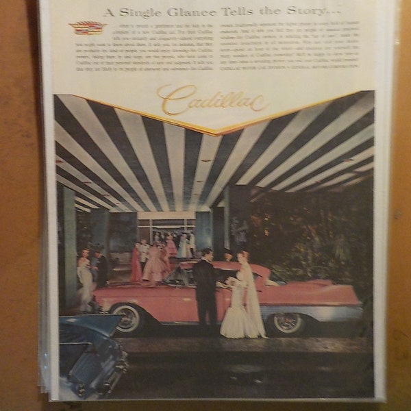 The Saturday Evening Post Magazine Advertising Ad 1950's Pink Cadillac Gowns By Edith Small Free USA Shipping