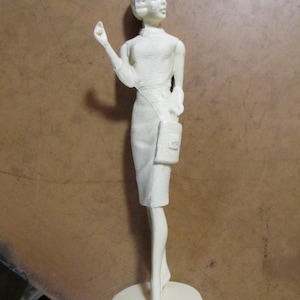 Vintage Louis Marx Campus Cuties Shopping Anyone Unpainted Figurine Girl Free USA Shipping