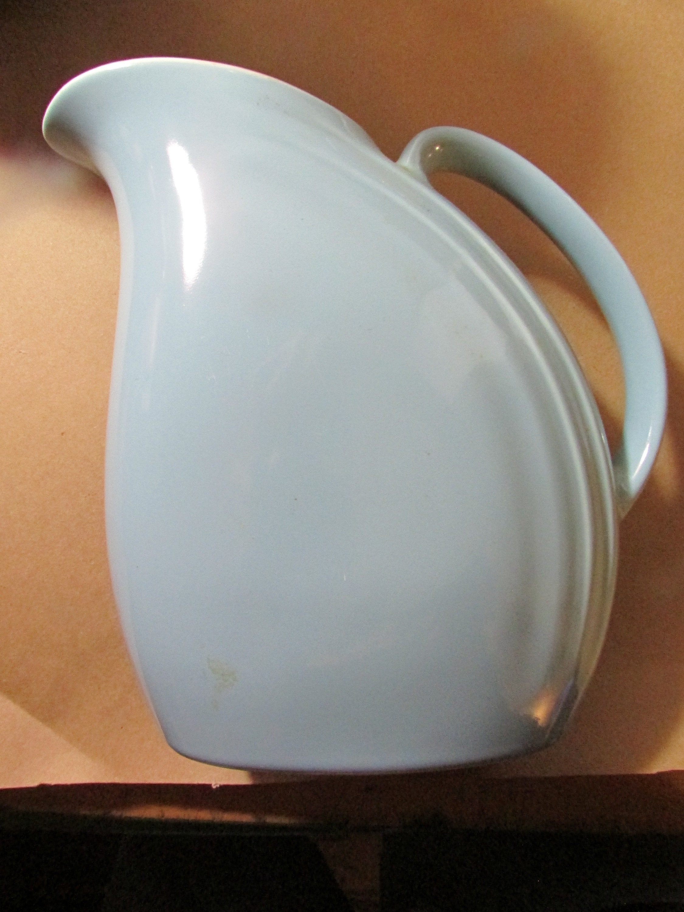Vintage HALL Pottery USA / Yellow / Milk Creamer Pitcher / Vented Lid /  Small