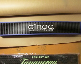 Vintage Ciroc Ultra Premium Rubber Bar Rail Spill Mat Man Cave Bar Ware New Old Stock Free USA Shipping