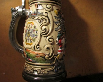 Vintage GERMAN BEER Stein Zoller & Born Hand-Painted Limited Edition  2963/5000 Free USA Shipping