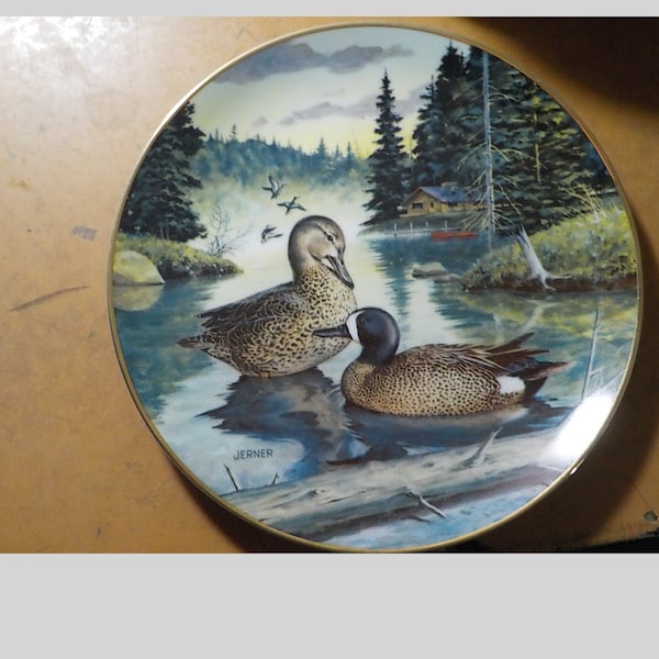Vintage Collector Plate 1988 Knowles The Blue Winged Teal Eighth Living With Nature Jerner's Ducks Free USA Shipping